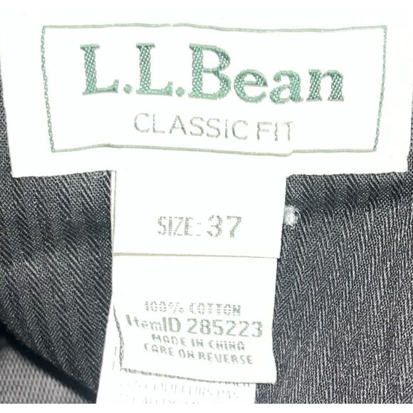 LL Bean Men's Classic Fit Pants Size 37 Inseam 33" Gray Flat Front Straight Leg - Picture 12 of 12